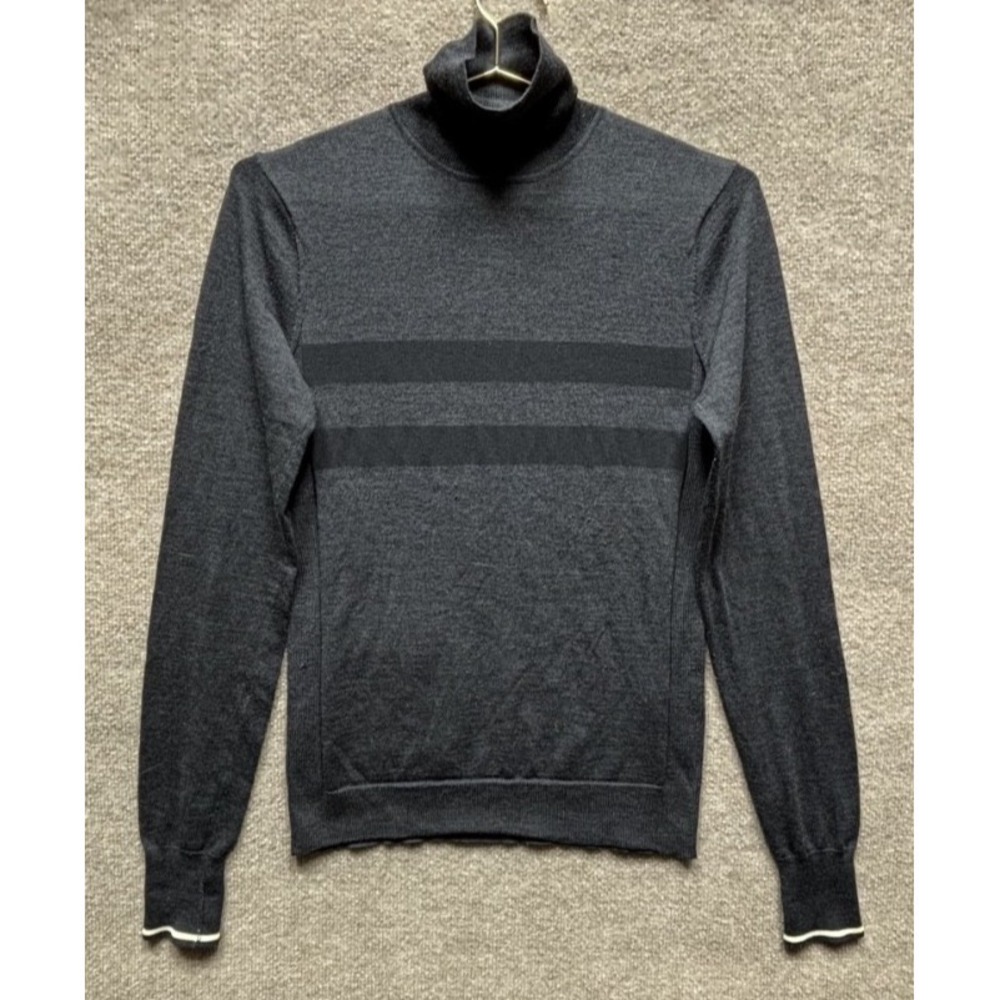 Rapha Roll Neck Merino Wool Nylon Turtleneck Sweater Men Small Navy Blue EUC